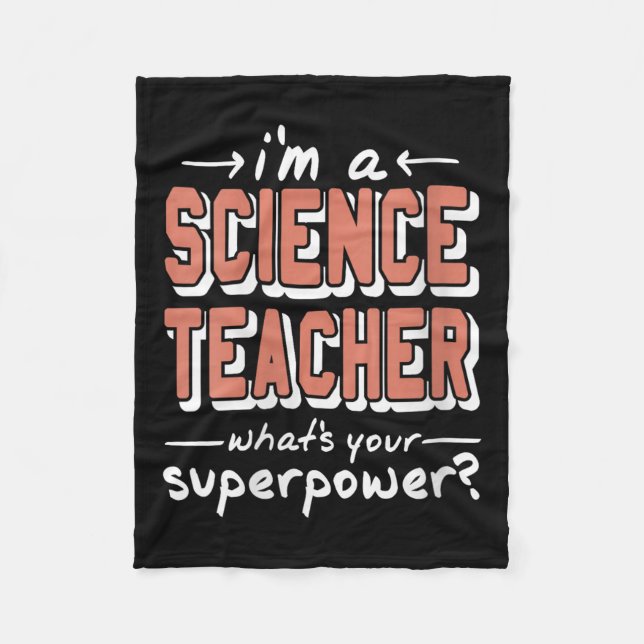 Womens Science Teacher Superwer Funny Nerd Pride V Fleecefilt (Framsidan)