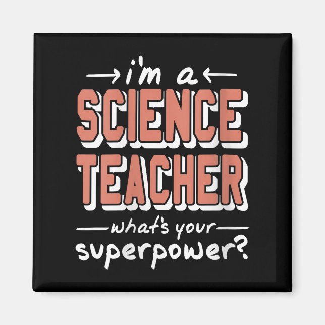 Womens Science Teacher Superwer Funny Nerd Pride V Magnet (Framsidan)