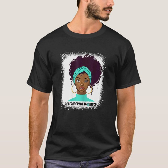 Womens Scleroderma Warrior Curly Natural Hair Afro T Shirt (Framsida)