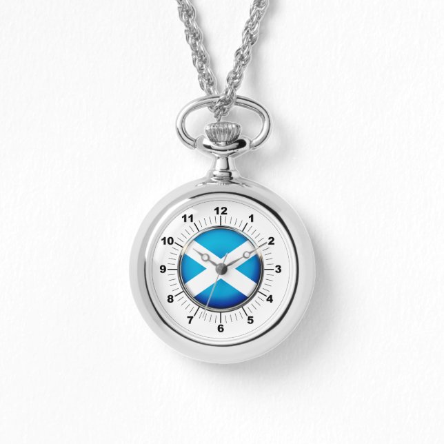 Women's Scotland Flagga Wraparound Silver Watch Armbandsur (Framsida)