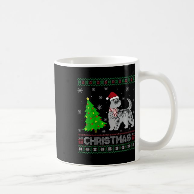 Womens Scottie Hund Julafton Träd Lighting Ugly Ch Kaffemugg (Höger)