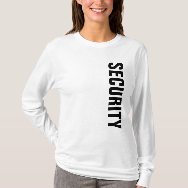 Womens Security T-Shirts Dubbla Side White (Framsida)