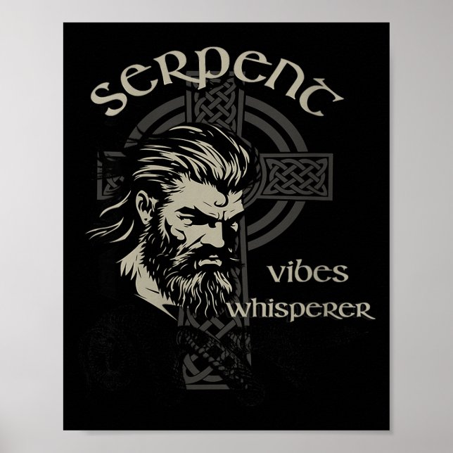 Womens Serpent Vibes Whisperer Nordic Mystic Beard Poster (Framsidan)