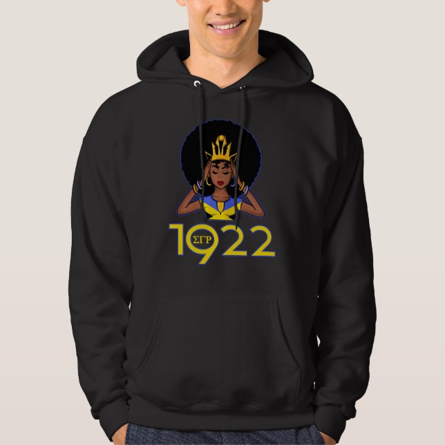 Womens Sgrho Sigma 1922 Coola Black Girl Gamma Rho Hoodie (Framsida)