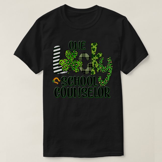 Womens Shamrock One Lucky School Counselor St T Shirt (Design framsida)