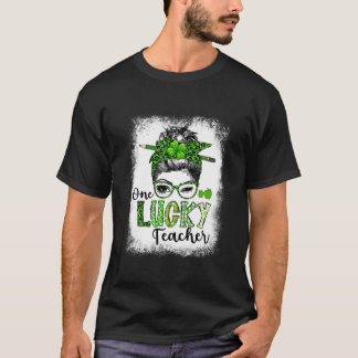 Womens Shamrock One Lucky Teacher St. Patrick's Da T Shirt
