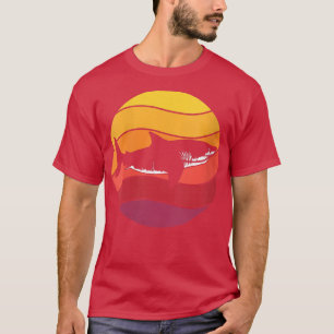 Womens Shark Retro Stil Vintage VNeck T Shirt