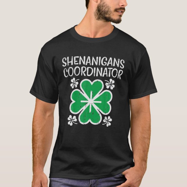 Womens Shenanigans Coordinator Funny St Patricks D T Shirt (Framsida)
