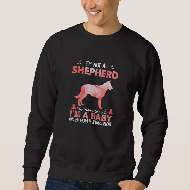 Womens Shepherd Mamma Said Baby Shepherd Hund Chri Lång Ärmad Tröja (Framsida)