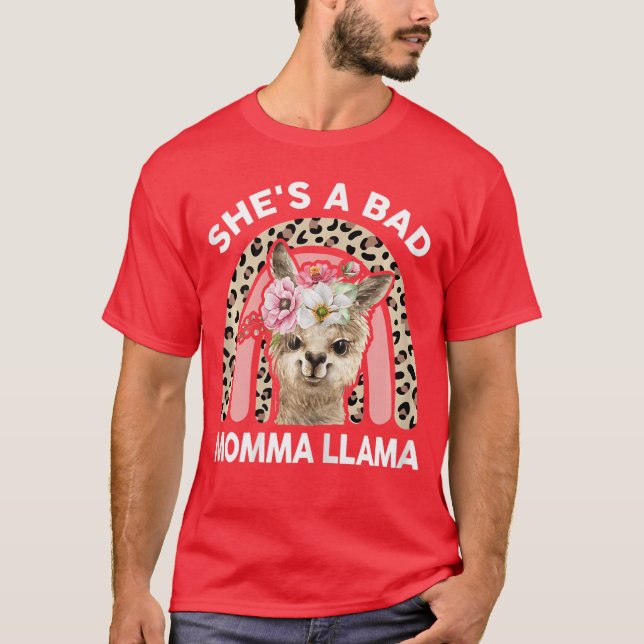 Womens Shes a Bad Momma Llama Mothers Day Gifts Ma T Shirt (Framsida)