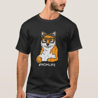 Womens Shiba Inu Leopard Bandana Mamma Life Mammor T Shirt