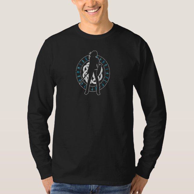 Womens Shield Maiden Lagertha Viking T Shirt (Framsida)