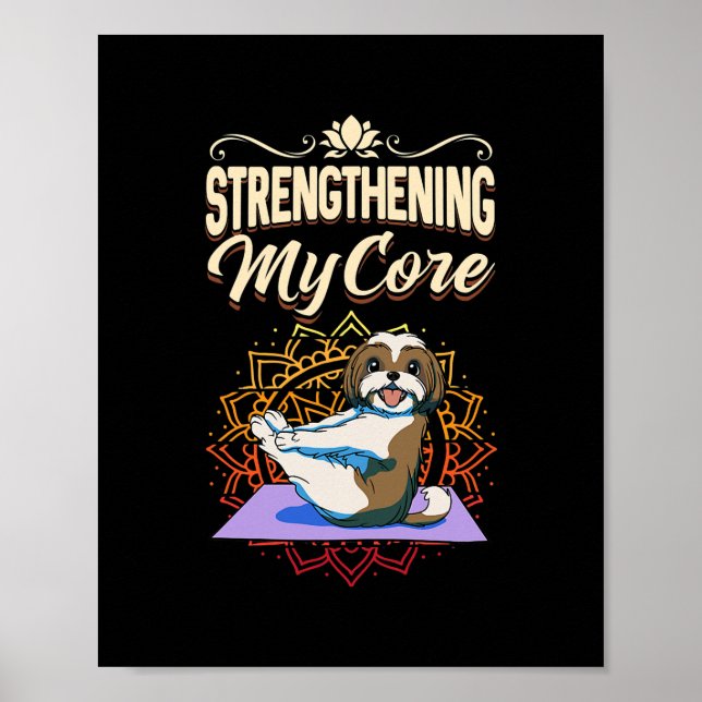Womens Shih Tzu Funny Yoga Class Design Poster (Framsidan)
