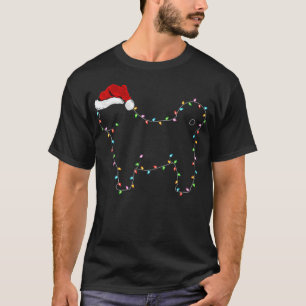 Womens Shih Tzu Hund Julafton Lighting Santa Hat S T Shirt