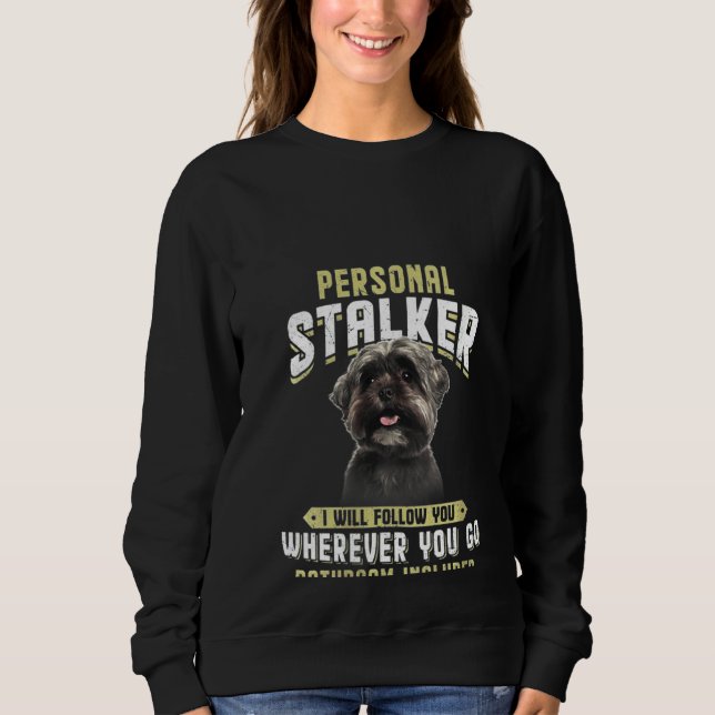 Womens Shih Tzu Personal Stalker jag följer dig T Shirt (Framsida)