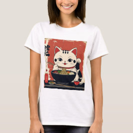 Womens Shirt maneki neko cat T