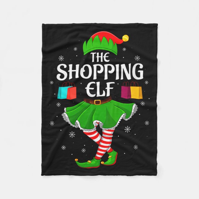 Womens Shopng Elf Christmas Family Girls Women Elf Fleecefilt (Framsidan)