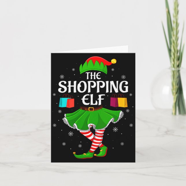 Womens Shopng Elf Christmas Family Girls Women Elf Kort (Framsida)