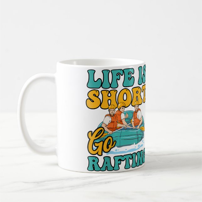 Womens Short Life Go Rafting Design Rafting Kaffemugg (Vänster)