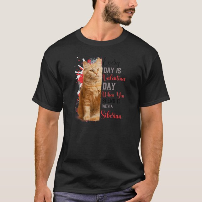 Womens Siberian Cat Mamma Valentines day Cat Mamma T Shirt (Framsida)