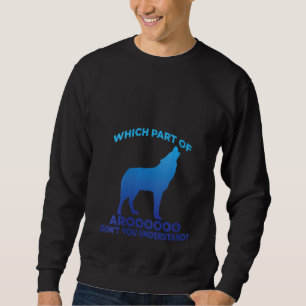 Womens Siberian husky Hund Howling Varg Silhouette Lång Ärmad Tröja