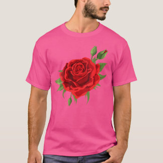 Womens Single Red Roses Flower Of Cute Red Roses F T Shirt