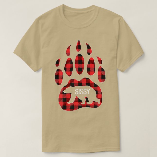 Womens Sissy Bear Red Play Buffalo Sissy Matching T Shirt (Design framsida)