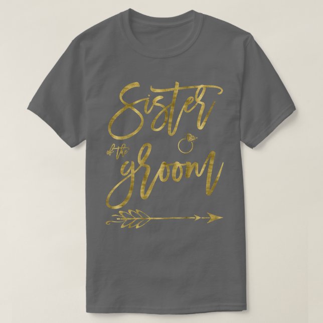 Womens Sister Of Bride Shirt With Arrow Dark Yello T (Design framsida)