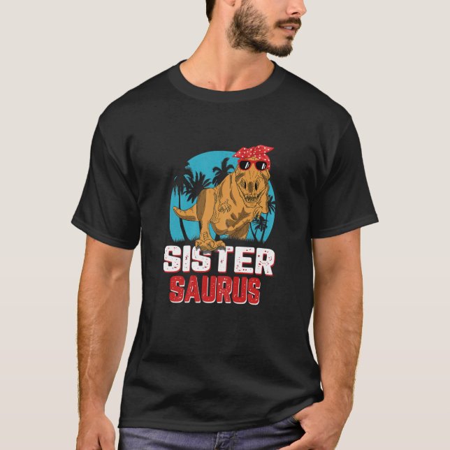 Womens Sister Saurus Dinosaur Funny Sistersaurus T Shirt (Framsida)