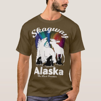 Womens Skagway Alaska Aurora Borealis Bear Orca Mo T Shirt