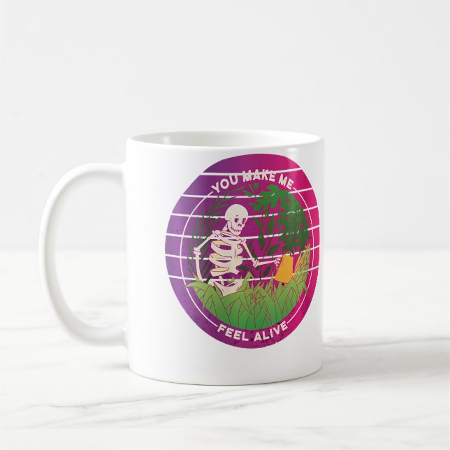 Womens Skeleton Gardening Humorous Skeleton Wateri Kaffemugg (Vänster)