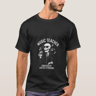 Womens Skeleton Music Lärare med kafé Pa T Shirt