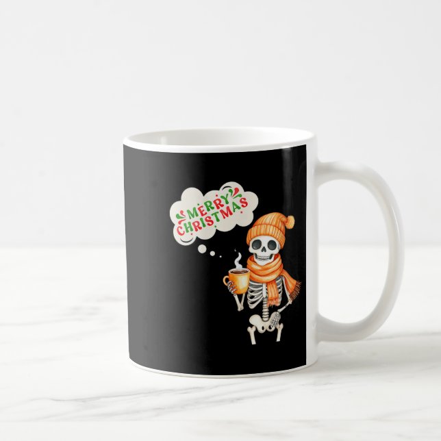 Womens Skeleton Speak Merry Christmas Waer F And H Kaffemugg (Höger)