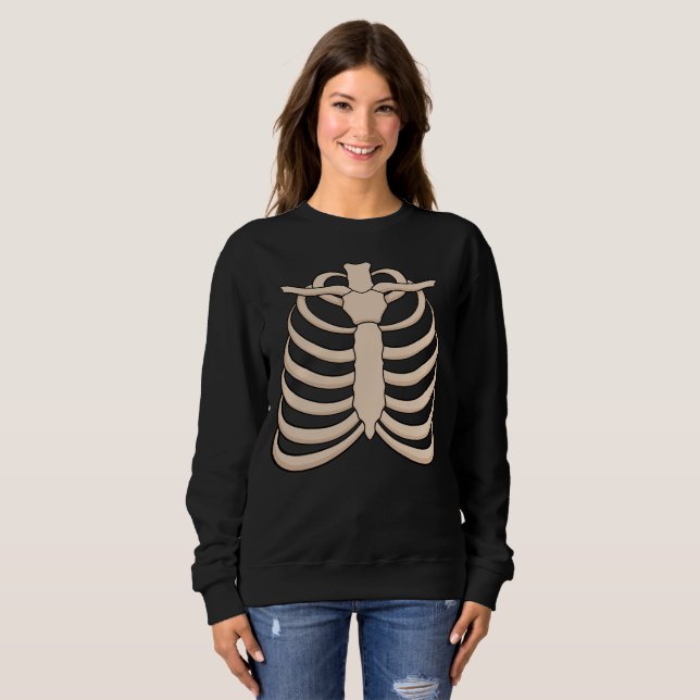 Women's Skeleton Sweatshirt for Halloween Party T Shirt (Hel framsida)