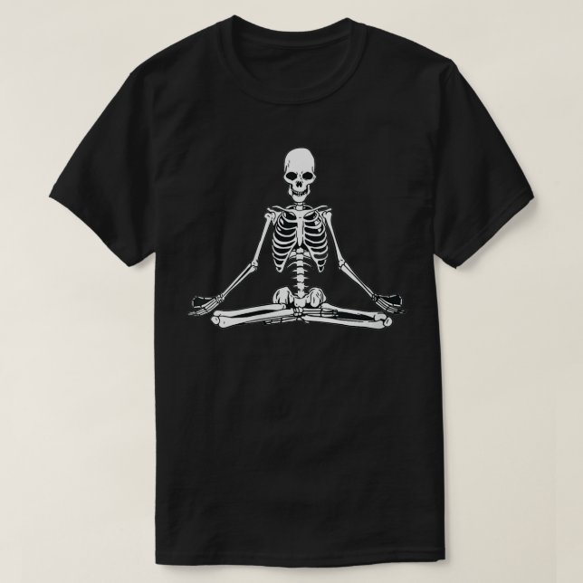 Womens Skeleton Yoga Pose Meditation Gothic Coola  T Shirt (Design framsida)