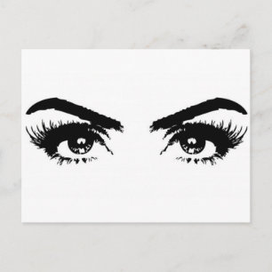 Womens Sketch Eyebrows Vykort