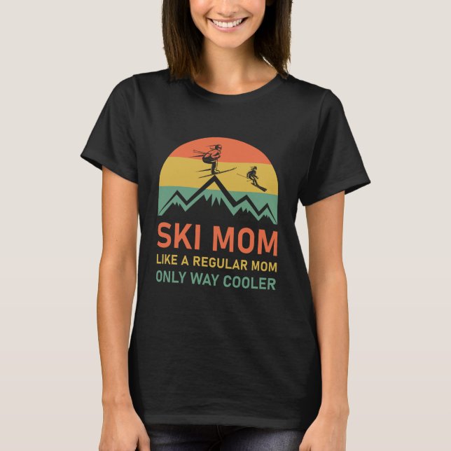 Womens Ski Mamma Skiing T Shirt (Framsida)