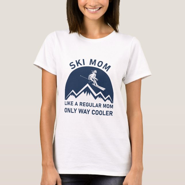 Womens Ski Mamma Skiing T Shirt (Framsida)