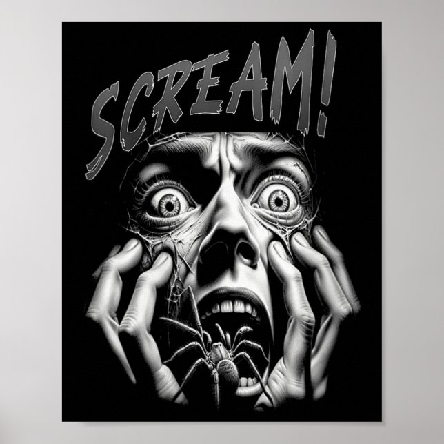 Womens Skräm Horror Ansikte Sder Terror Creepy Ara Poster (Framsidan)
