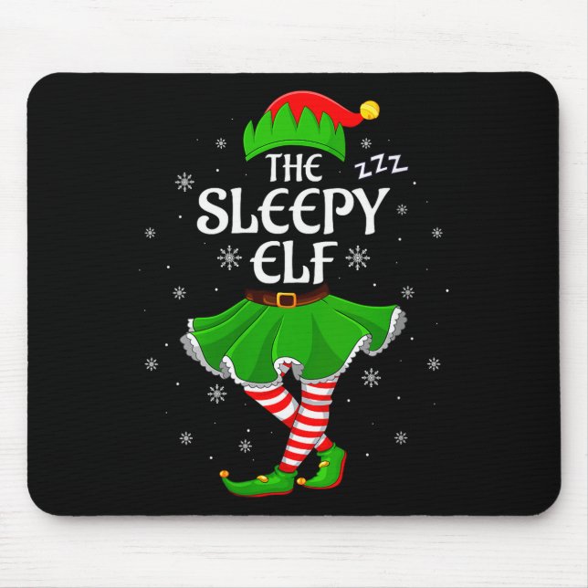 Womens Sleepy Elf Christmas Family Girls Women Elf Musmatta (Framsidan)