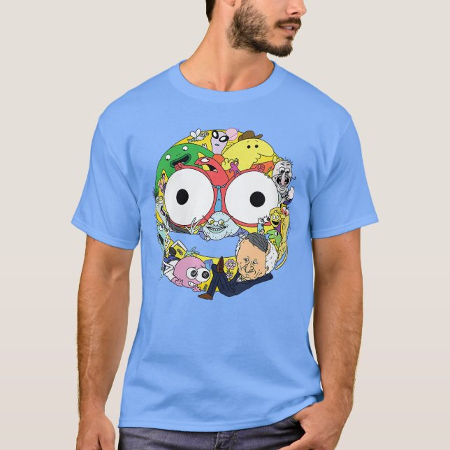 Womens Smiling Friends Smiley Face Character Colla T Shirt (Framsida)