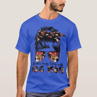 Womens Smooth for Terrier Hund Mamma Messy Bun Hai T Shirt