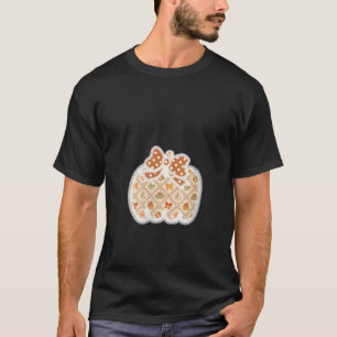 Womens Snöre Blommigt - höstfällning Pumpkin Coque T Shirt