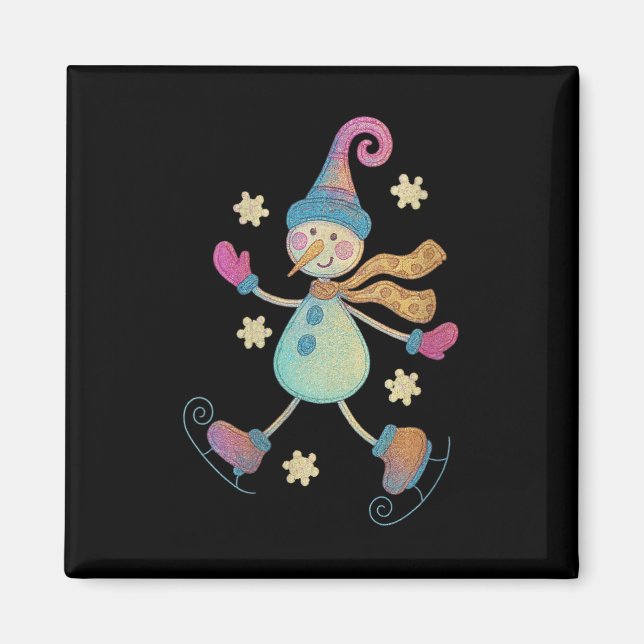 Womens Snowman Christmas 2025 Family Matching Funn Magnet (Framsidan)