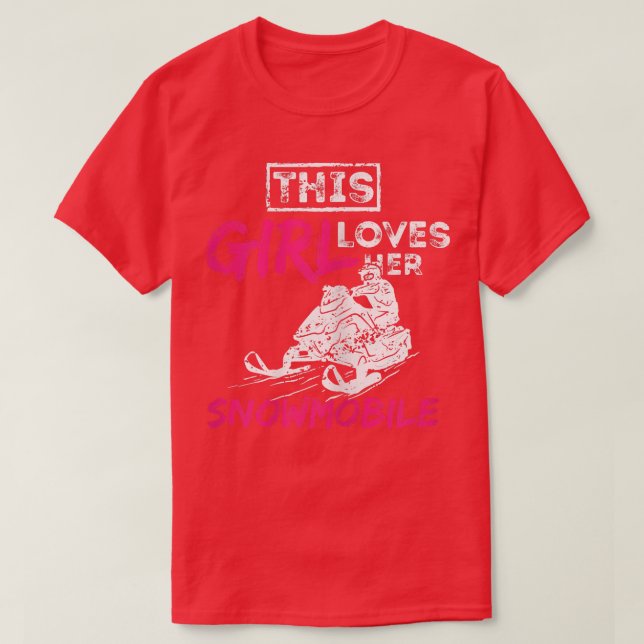 Womens Snowmobile Girl T Shirt (Design framsida)