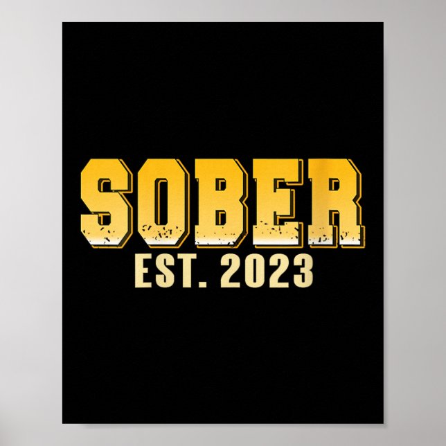 Womens Sober Est 2023 Recovery Journey Pride Miles Poster (Framsidan)