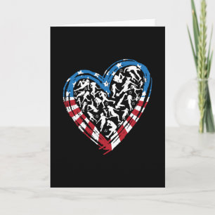 Women's Soccer Heart - USA Amerikansk Flagga Kort