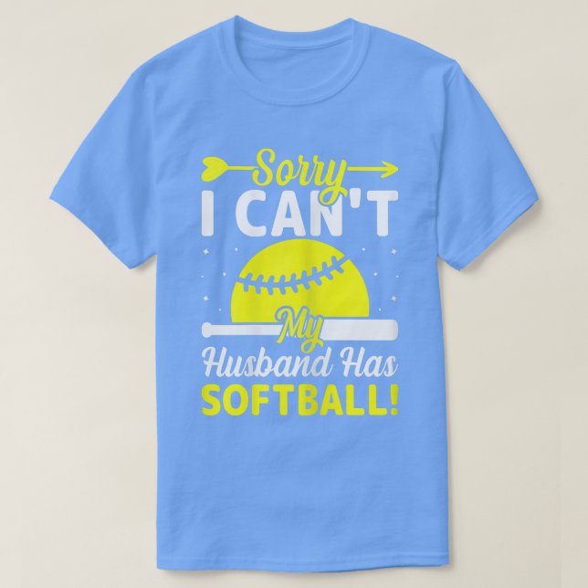 Womens Softball Älskare-frun kan inte min Husba T Shirt (Design framsida)