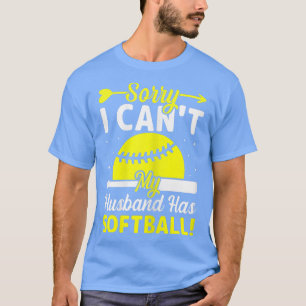 Womens Softball Älskare-frun kan inte min Husba T Shirt