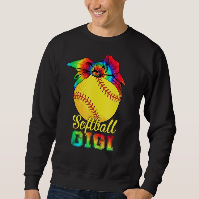Womens Softball Gigi Tie Dye Softball Mor Da Lång Ärmad Tröja (Framsida)